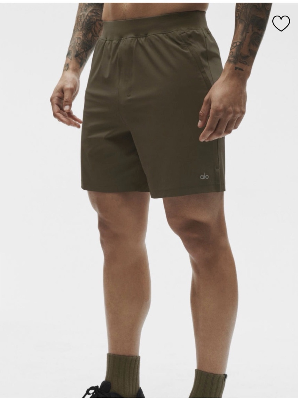 Alo Mens 7" Repetition Short - Olive Tree